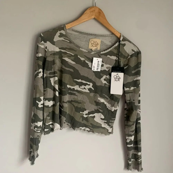 NWT ANTHROPOLOGIE CHASER GREEN CAMO TEE - Picture 3 of 7